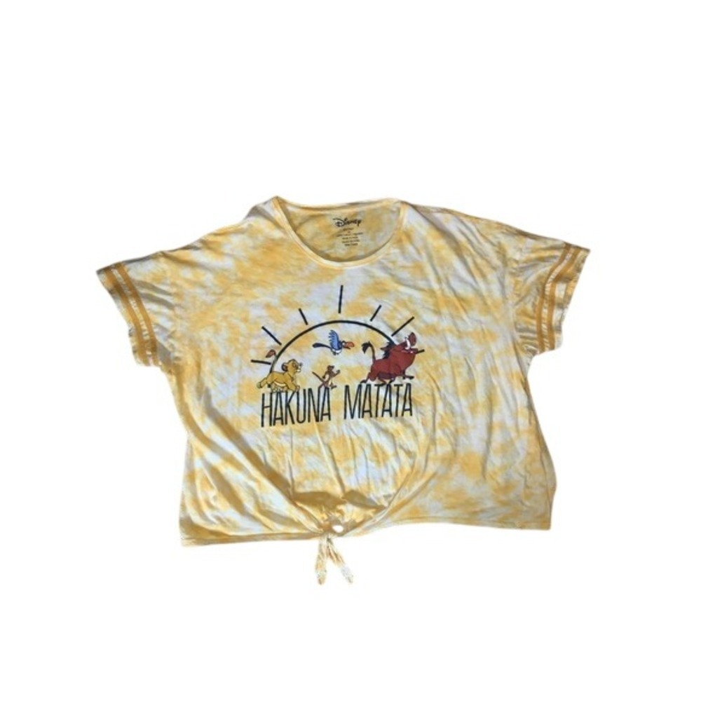 ✨Disney Lion King Hakuna‎ Matata Tie-Front T-Shirt Yellow - Women's 4X
